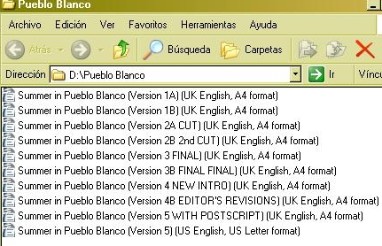 Computer Screenshot with List of Filenames